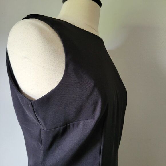 WORN ONCE AGB BLACK SABRINA NECK SHIFT DRESS AUDREY HEPBURN STYLE SZ 12 / L - Picture 11 of 15